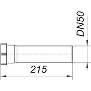 Dallmer - Verlängerungsrohr V 5, DN50 215mm lang