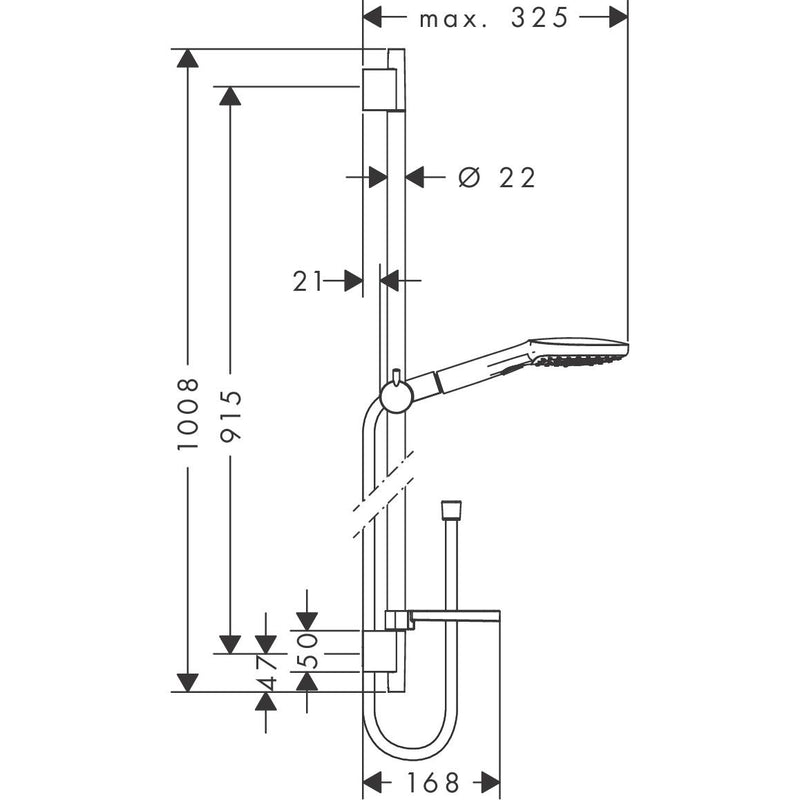 Hansgrohe - Brauseset RAINDANCE Select E 120 UNICA S Puro 900mm 26621000 chrom