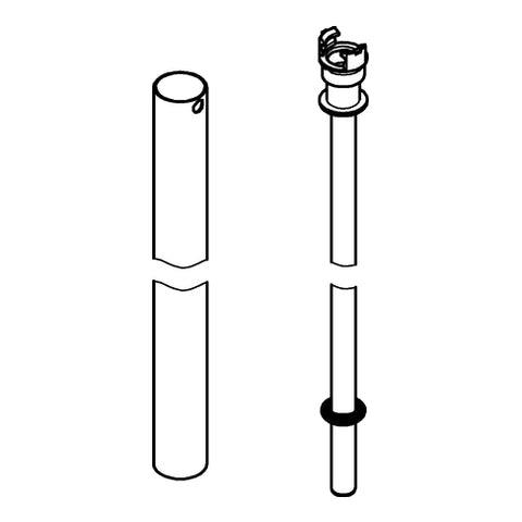 Grohe - Ersatzrohr 48515 für Duschsysteme 15cm kürzer als Originalrohr chrom
