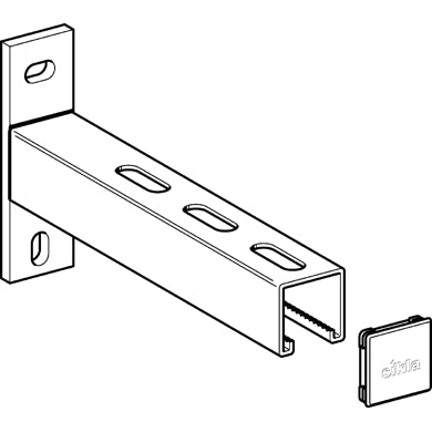 Sikla - Auslegerkonsole 41 x 41 x - 445mm mit Abdeckplatte, 115627