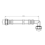 NEOPERL - NEOFLEX Panzerschlauch DN 10 IG x IG gebogen 1/2 X 1/2 100 CM