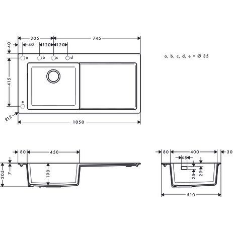 Hansgrohe - Einbauspüle 450 S5110-F450 SG