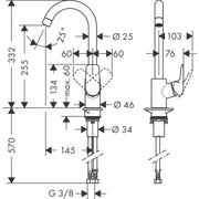 Hansgrohe - Spültischmischer 260 LOGIS Schwenkauslauf chrom