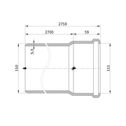 Wavin - Rohr AS+ DN 100 2,70 m S/PL