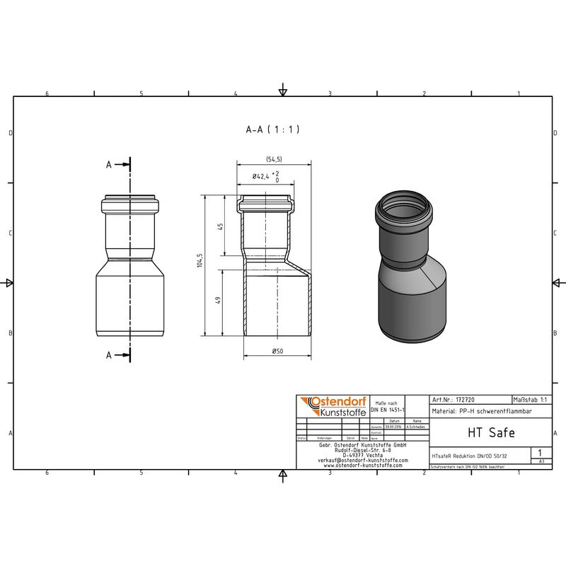 Gebr. Ostendorf - HTsafeR Reduktion DN 50x32