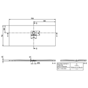 VILLEROY & BOCH - Duschwanne Squaro Infinity 1700x750x40mm re-eckig EB:re Anthracite