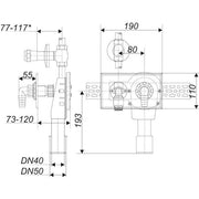 Dallmer - Waschgeräte-Siphon 405 Wandeinbau, DN40/DN50