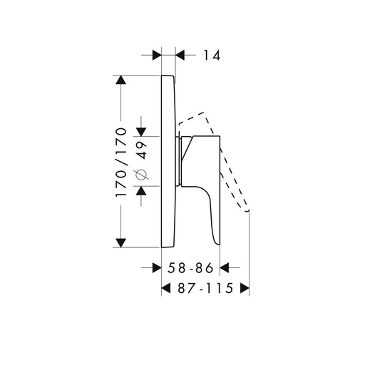 Hansgrohe - Fertigset Br. EHM UP AXOR CITTERIO M 34625000 chrom