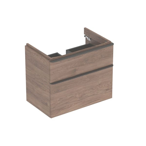 Geberit Vertriebs - Smyle Square US für WT, m. 2 Schubl. 73,4x61,7x47cm, Nussbaum