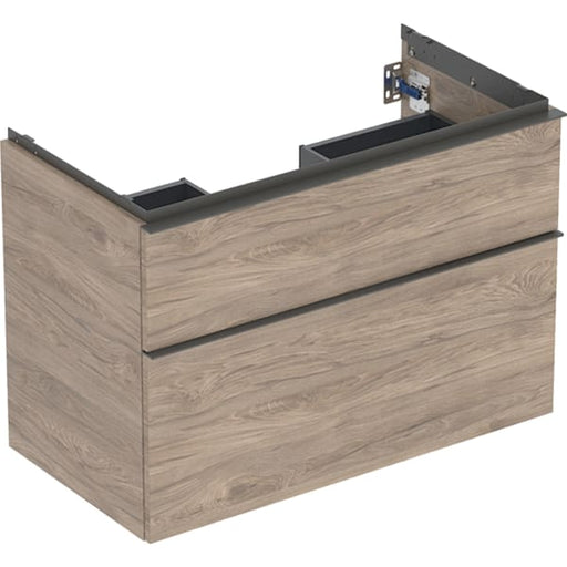 Geberit Vertriebs - iCon Unterschrank für WT, 2 Schubl. 88,8x61,5x47,6cm, Nussbaum hi./Gr. Lava
