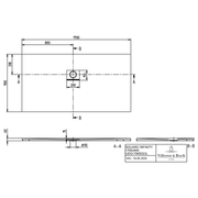 VILLEROY & BOCH - Duschwanne Squaro Infinity 1700x900x40mm re-eckig EB:li Stone White