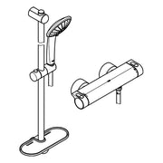 Grohe - THM-Brausebatterie GROHTHERM 2000 34195 mit Euphoria Brausegarnitur chrom