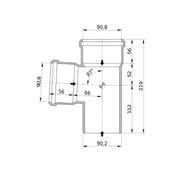 Wavin - Eckdoppelabzweig AS+ DN 90x90x90 87 Grad