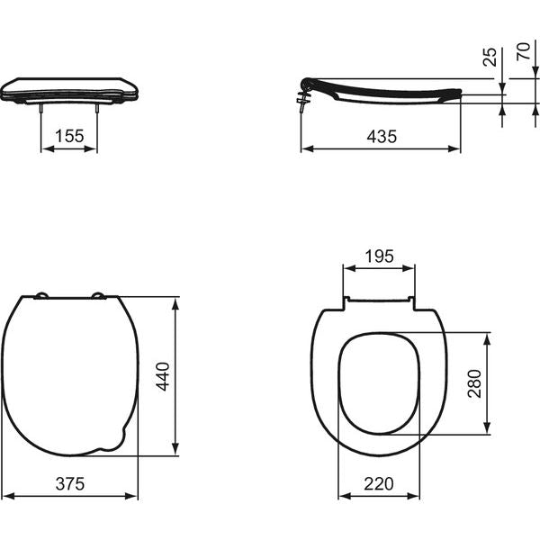 Ideal Standard - WC-Sitz CONTOUR21 SCHOOLS, f.Kinder 7-11J., Blau