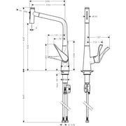 Hansgrohe - Spültischmischer 320 METRIS Select M71 Ausziehbrause 2jet edelstahl-optik