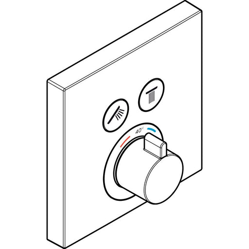 Hansgrohe - Thermostat Unterputz SHOWERSELECT Fertigset 2 Verbraucher mattschwarz
