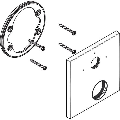 Hansgrohe - Rosette Axor Massaud Thermostat mit Absperr-/Umstellventil chrom beschriftet
