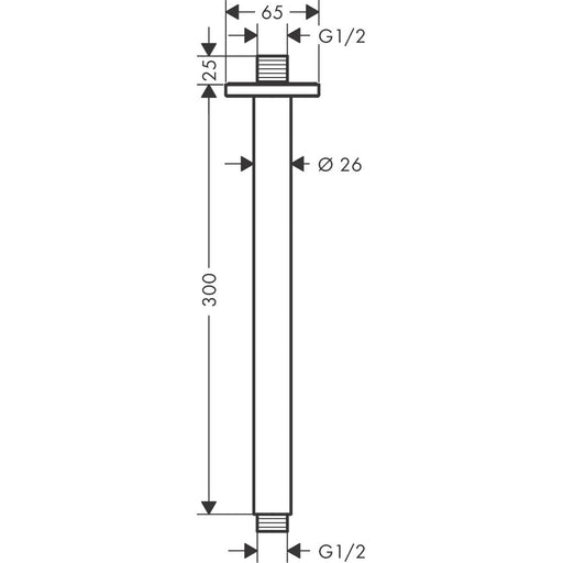 Hansgrohe - Decken-Anschlussstück VERNIS Shape DN15 300mm chrom