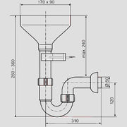 Sanitärtechnik Eisenberg - Rohrgeruchverschluss G1 1/2x50 mit Auffangtrichter