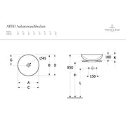 VILLEROY & BOCH - Aufsatzwaschbecken rund 420mm ohne Hahnloch/Überlauf CeramicPlus Pure Black