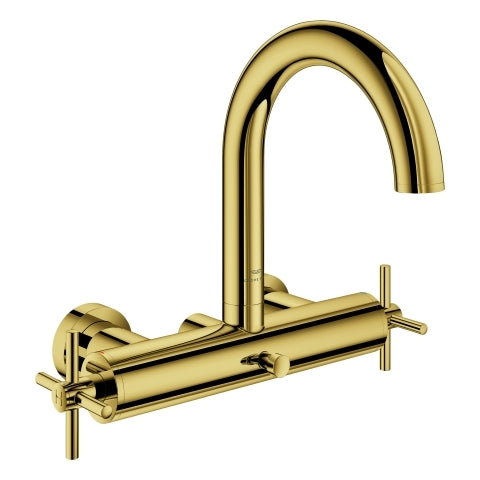 Grohe - 2-Griff-Wannenbatt. Atrio 25268 Wandmontage Kreuz-Griffe cool sunrise