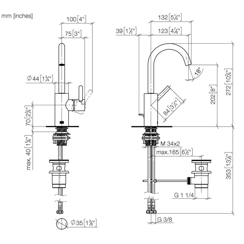Dornbracht - WT-EHM mit Ablaufgarnitur META 33510661 chrom
