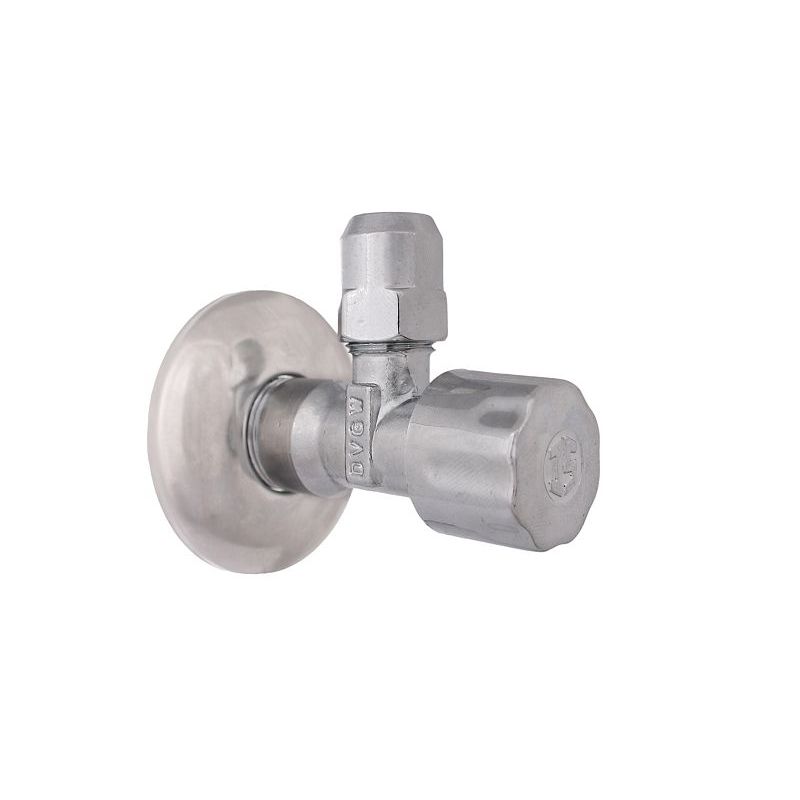 Schlösser Armaturen - Schl�sser Eckventil 7105 3/8x3/8x10mm m.LA m.Rosette, vchr