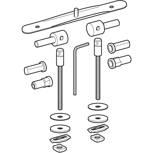 Geberit Vertriebs - Edelstahlscharniere ( 2 Stück ) 598190 zu Opus WC-Sitz 573120