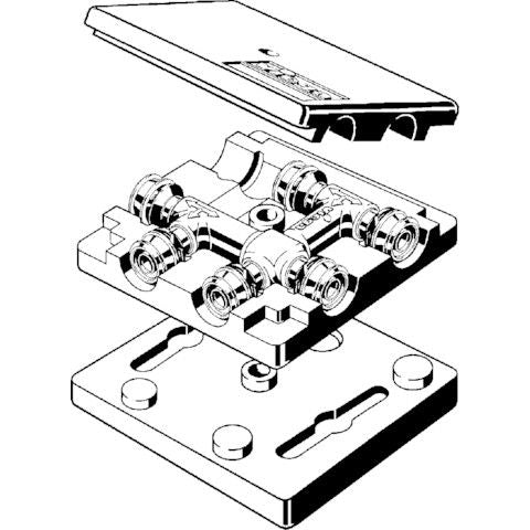 Viega - Kreuzungs-T-Stück RAXOFIX 5349 20mm x 16mm x 20mm Messing