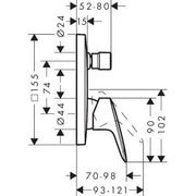 Hansgrohe - Wannenmischer Unterputz LOGIS Fertigset chrom m.Sicherungskombination