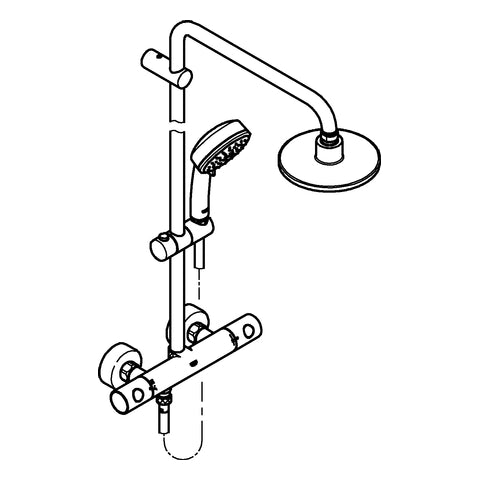 Grohe - Duschsystem TEMPESTA Neu C 100 27922 mit THM 390mm Duscharm chrom