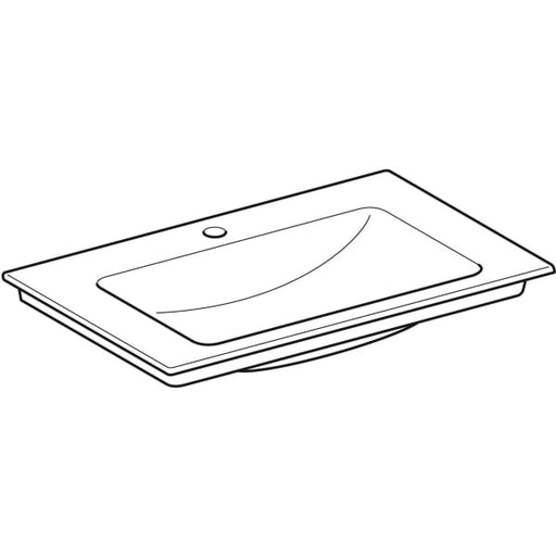Geberit Vertriebs - ONE Möbelwaschtisch 75x48 cm Abg.verti., m.Hl., o.Ül., weiß, KeraTect