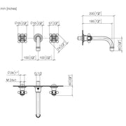 Dornbracht - WT-Wandbatt. o. Ablaufgarn. MADISON 36712361 platin