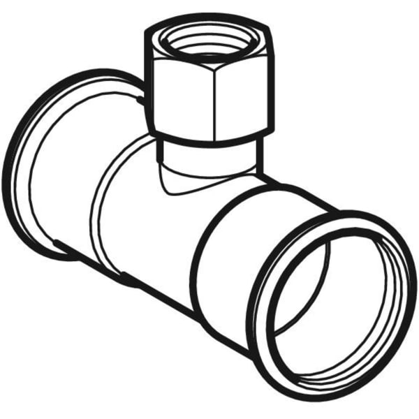 Geberit Vertriebs - Rotguss T-Stück mit IG 54 - 1/2 - 54mm, # 61370