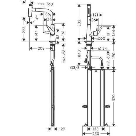 Hansgrohe - Spültischmischer 220 TALIS Select M51 Ausziehbrause 2jet sBox edelstahl-optik