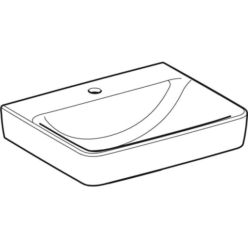 Geberit Vertriebs - RENOVA Plan Waschtisch, 55x44cm m. Hl., o. Ül., weiß, KeraTect, NEU