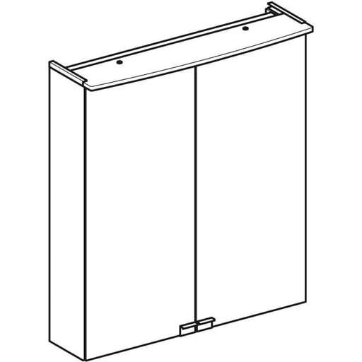 Geberit Vertriebs - Spiegelschrank OPTION Basic m. Beleuchtung, zwei Türen, 60x67,5x14cm