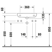 Duravit - Handwaschbecken D-CODE 500mm 070650 m.ÜL, HL rechts, weiß