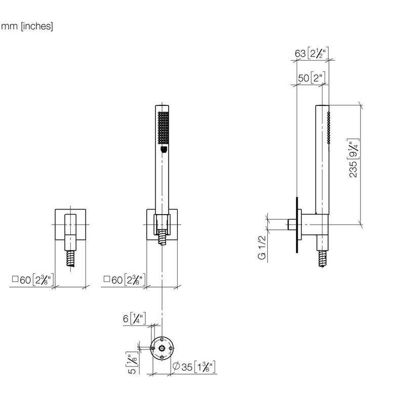 Dornbracht - Schlauchbrausegarn. SYMETRICS 27808980 platin
