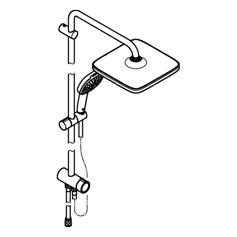 Grohe - Duschsystem Tempesta 250 Cube 26977_1 Umstellung KB T. 250 Cube chrom