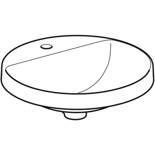 Geberit Vertriebs - Einbau-WT VARIFORM, rund, d:480mm mit Hahnloch, ohne Überlauf, weiß