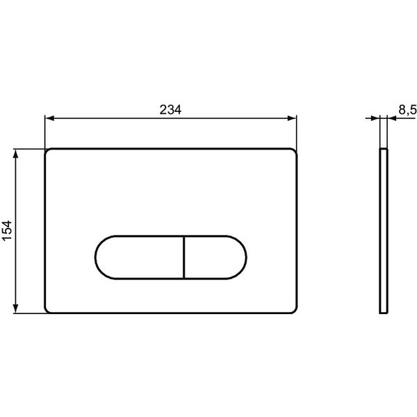 Ideal Standard - Betätigungsplatte M1 OLEAS, SmartFlush, Chrom matt
