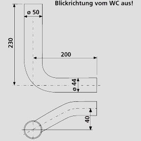 Sanitärtechnik Eisenberg - Spülbogen d:50x44 r. versetzt 40 weiß-alpin (wie 118.111.11.1)
