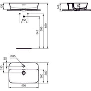 Ideal Standard - Schale IPALYSS, 1 Hl., m.Ül., 550x380x145mm, Granatapfel