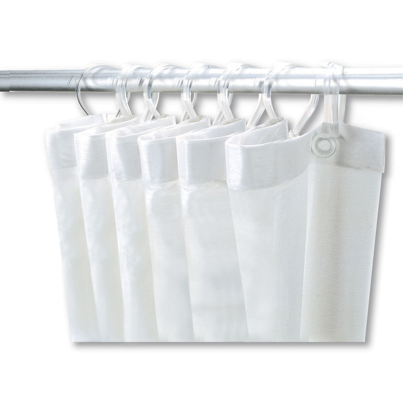 DELABIE - Duschvorhang Vinyl weiss 180x200cm mit 12 Kst.Haken