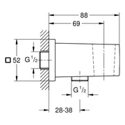 Grohe - Wandanschlussbogen EUPHORIA Cube 26370 Wandbrausehalt. hard graphite geb