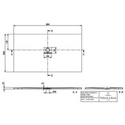 VILLEROY & BOCH - Duschwanne Squaro Infinity 1800x1000x40mm re-eckig Grey