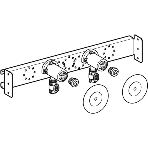Geberit Vertriebs - FlowFit Anschlusswinkel 90Gr vormontiert 2-fach Rg+ d16-Rp1/2 L:78mm