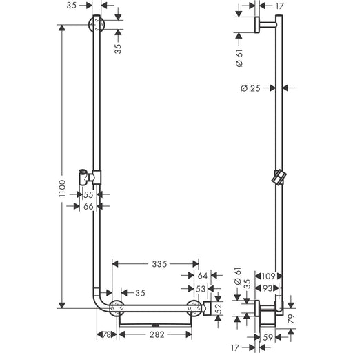 Hansgrohe - Brausenstange UNICA Comfort 1100mm L weiß/chrom
