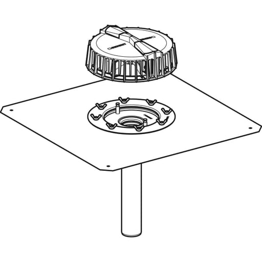 Geberit Vertriebs - Dachwassereinlauf PLUVIA mit Anschl.- Blech und Befestigungsflansch d56 12l/s